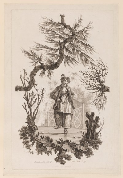Figur unter Ast von Jean Baptiste Pillement