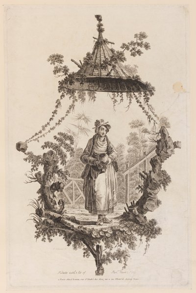 Figur unter Baldachin von Jean Baptiste Pillement