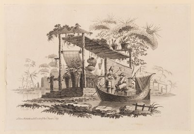 Figuren in einem Boot von Jean Baptiste Pillement
