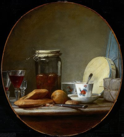 Glas mit Aprikosen von Jean Baptiste Simeon Chardin