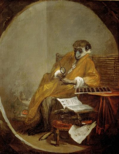Der Antiquitätenhändler-Affe von Jean Baptiste Simeon Chardin