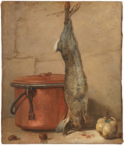 Kaninchen und Kupfertopf, ca. 1739-40 von Jean Baptiste Simeon Chardin