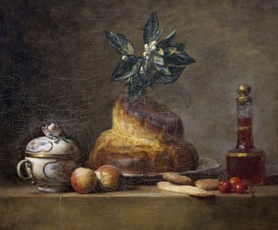 Stillleben mit Brioche von Jean Baptiste Simeon Chardin