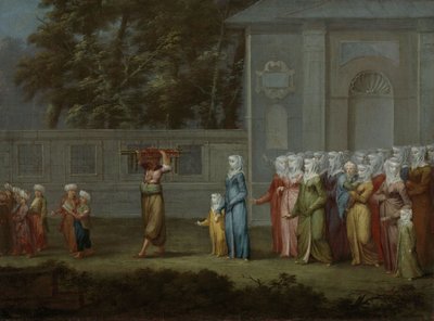 Der erste Schultag, um 1720-37 von Jean Baptiste Vanmour