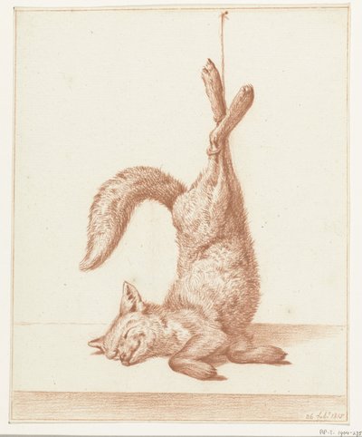 Toter Fuchs, an seinen Pfoten hängend von Jean Bernard