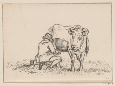 Eine Kuh wird gemolken von Jean Bernard