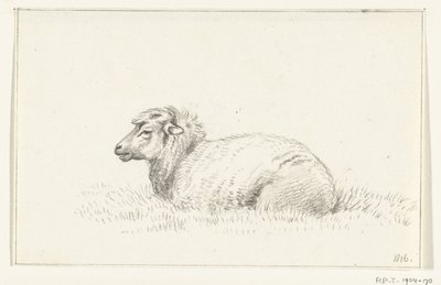 Liegendes Schaf, nach links von Jean Bernard