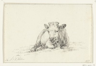 Liegende Kuh, von vorne von Jean Bernard