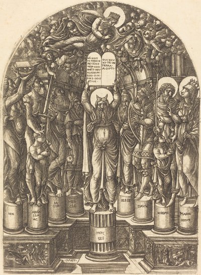Moses umgeben von den Patriarchen von Jean Duvet