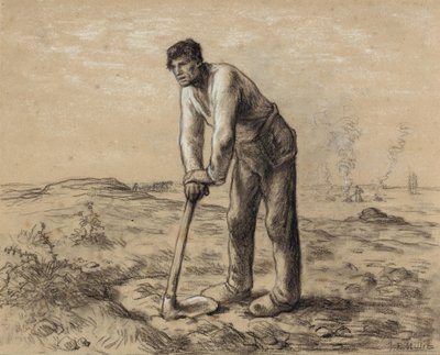 Mann mit einer Hacke von Jean Francois Millet