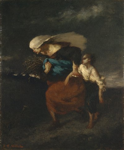 Rückzug vor dem Sturm, ca. 1846 von Jean Francois Millet