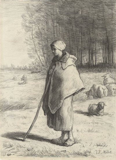 Hirtin, 1860-69 von Jean Francois Millet