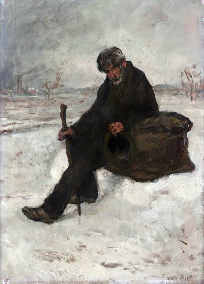 Ein Philosoph, Cheminot im Schnee von Jean Francois Raffaelli