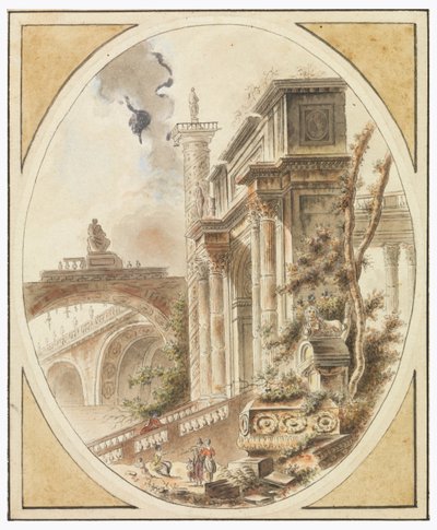 Fantasie einer architektonischen Ruine von Jean Henry Alexandre Pernet