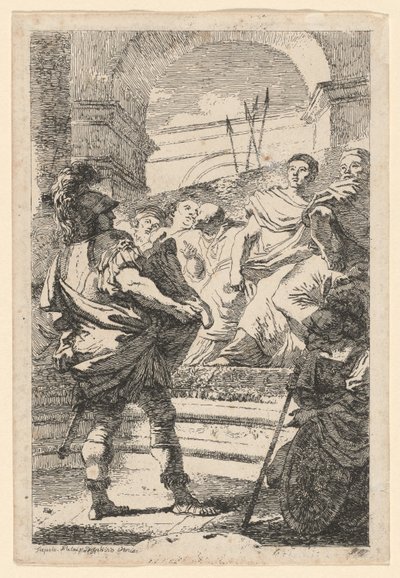 Mucius Scaevola von Jean Honoré Fragonard after Giovanni Battista Tiepolo