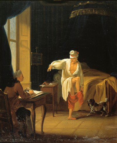 Voltaire steht auf in Ferney, ca. 1772 von Jean Huber