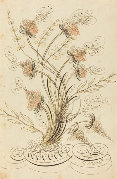 Kalligraphische Blumen von Jean Joseph Bernard called Bernard de Paris