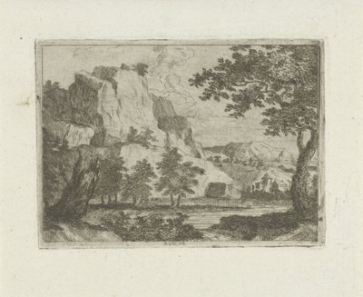 Felsen in einer Flusslandschaft von Jean Joseph Hanson