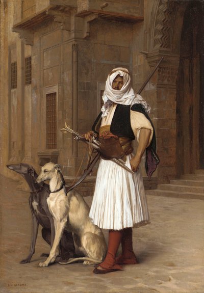 Anaute mit zwei Whippets, 1867 von Jean Leon Gerome