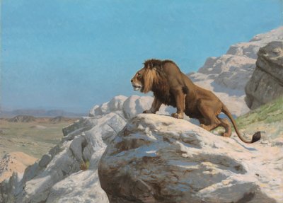 Löwe auf der Lauer, um 1885 von Jean Leon Gerome