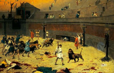 Die zurückweichenden Löwen von Jean Leon Gerome