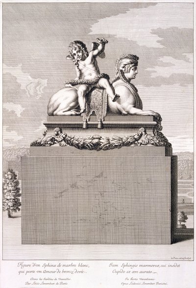 Figur einer Sphinx in Versailles, 1676 von Jean Lepautre