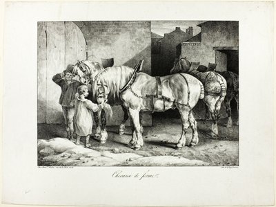 Bauernhofpferde von Jean Louis André Théodore Géricault