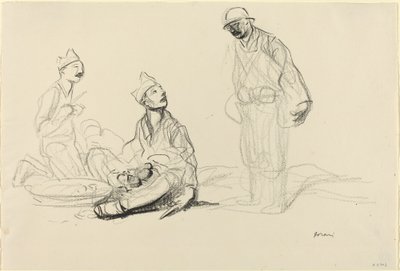 Soldaten bereiten eine Mahlzeit vor von Jean Louis Forain