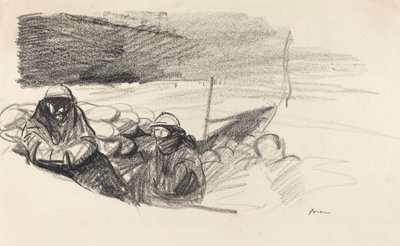 Zwei Soldaten in einem Graben von Jean Louis Forain