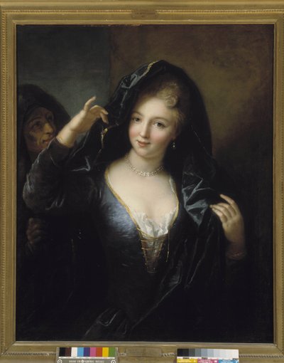Junges Mädchen mit der Perlenkette von Jean Raoux