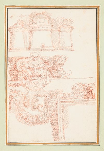 Waffenkammer, Maske und ein Kranz von Jean Robert Ango