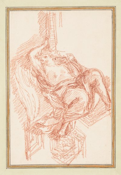 Deckendetail mit geflügelter männlicher Figur von Jean Robert Ango