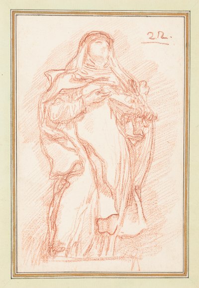 Stehende Frau in Nonnenhabit von Jean Robert Ango