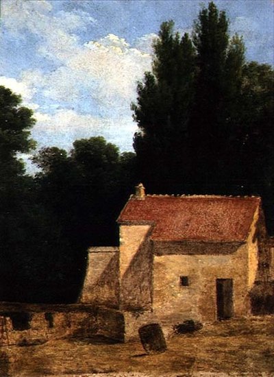 Bauernhofgebäude in einer Landschaft von Jean Victor Bertin