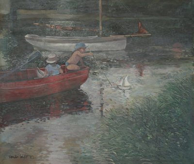 Kinder segeln eine Yacht von Jennifer Wright