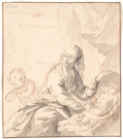 Maria mit Jesuskind in der Wiege und Johannes von Jens Juel