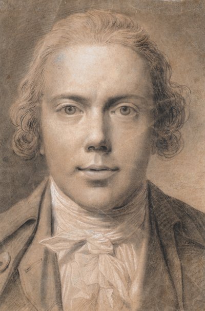 Selbstporträt, Brustbild en face von Jens Juel