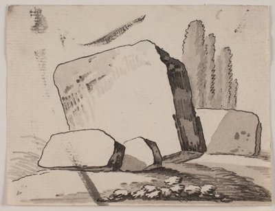 Ruinenfragmente und Zypressen von Jens Petersen Lund