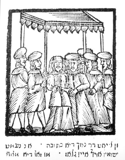 Eine Illustration einer jüdischen Hochzeit von Jewish School