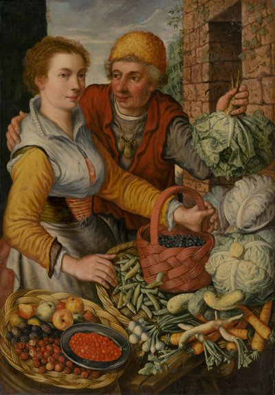 Die Obst- und Gemüsehändler, um 1570 von Joachim Beuckelaer