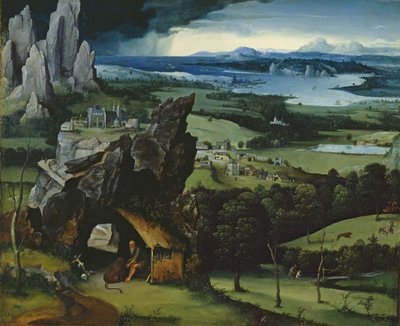 Landschaft mit dem heiligen Hieronymus von Joachim Patinir