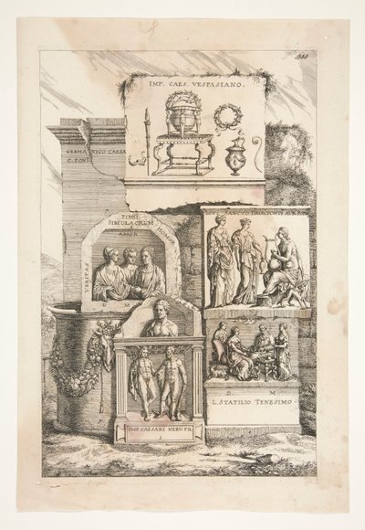 Römische Reliefs mit Inschriften von Joachim von Sandrart