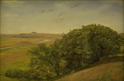 Landschaft mit Bäumen auf einem Abhang von Joakim Frederik Skovgaard