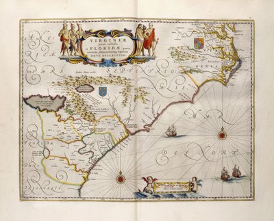 Karte von Virginia und Florida, 1667 von Joan Blaeu