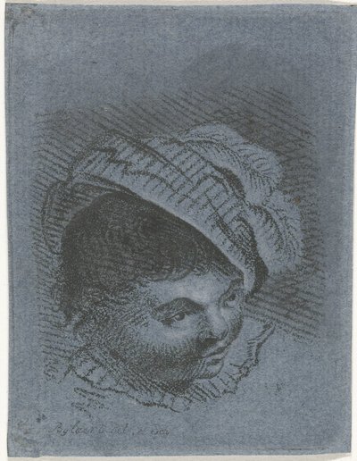 Jungenkopf mit Hut von Joannis Jacobus Bijlaert