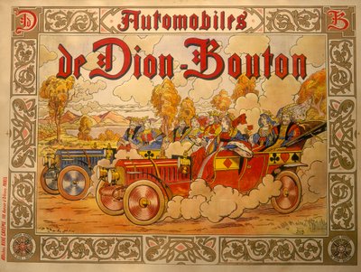 Plakat zur Werbung für De Dion Bouton Autos, ca. 1920er Jahre von Job Nixon