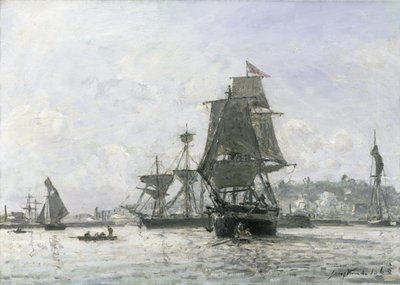 Große Segelboote in Honfleur von Johan Barthold Jongkind