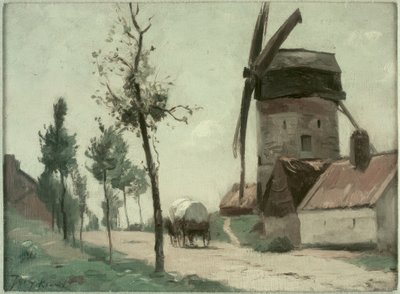 Straße mit Mühle von Johan Barthold Jongkind
