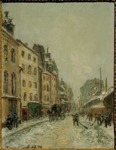 Rue du Faubourg Saint-Jacques, Schneeschaufler von Johan Barthold Jongkind