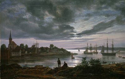 Larvik im Mondlicht von Johan Christian Dahl
